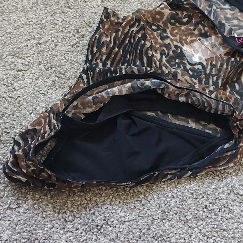 New With Tag La‎ Senza Size XS Leopard Print Layered Mesh Bodysuit - Picture 11 of 15